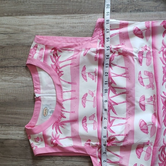 TALBOTS PINK BEACH PRINT SUMMER  SHEATH DRESS SZ 10 - Picture 7 of 14